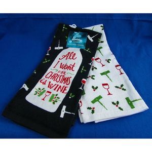 All I Want For Christmas Is Wine Holiday Towel